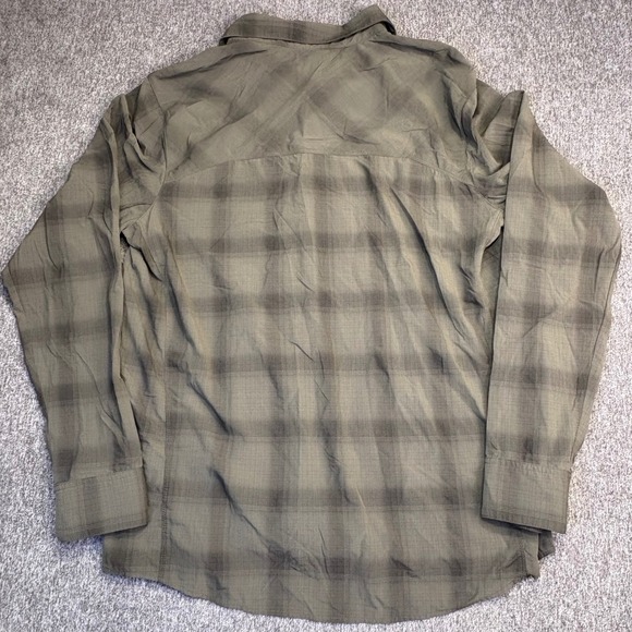 Outdoor‎ Research Mens Button Up Shirt Medium Plaid Green Hiking Travel - Picture 11 of 16